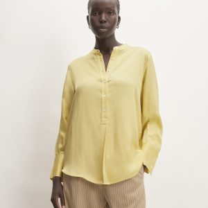 The Hammered Satin Popover Shirt | Raffia