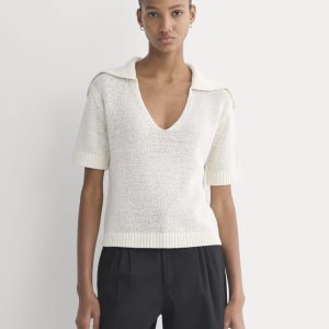 Open Collar Polo | Bone
