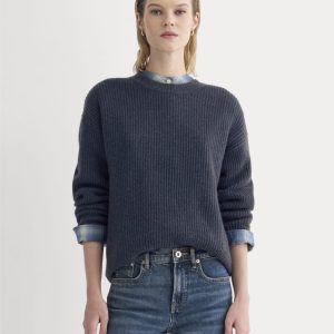 The Cocoon Crew in Wool Cashmere | Indigo