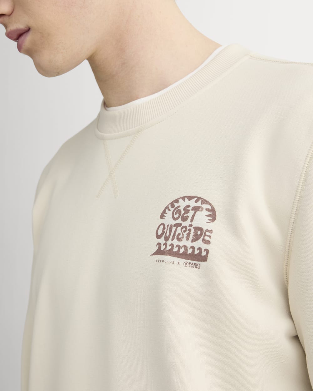 The Everlane x Parks Project French Terry Crew | Natural / Brown - Image 4