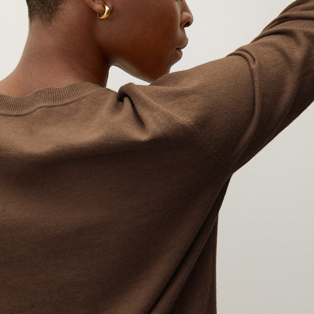 The Organic Cotton Crewneck Sweater | Dark Camel - Image 3
