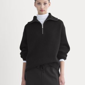 The Half-Zip Sweater in Luxe Merino | Black