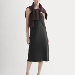 Slip Dress in Silk Charmeuse | Black