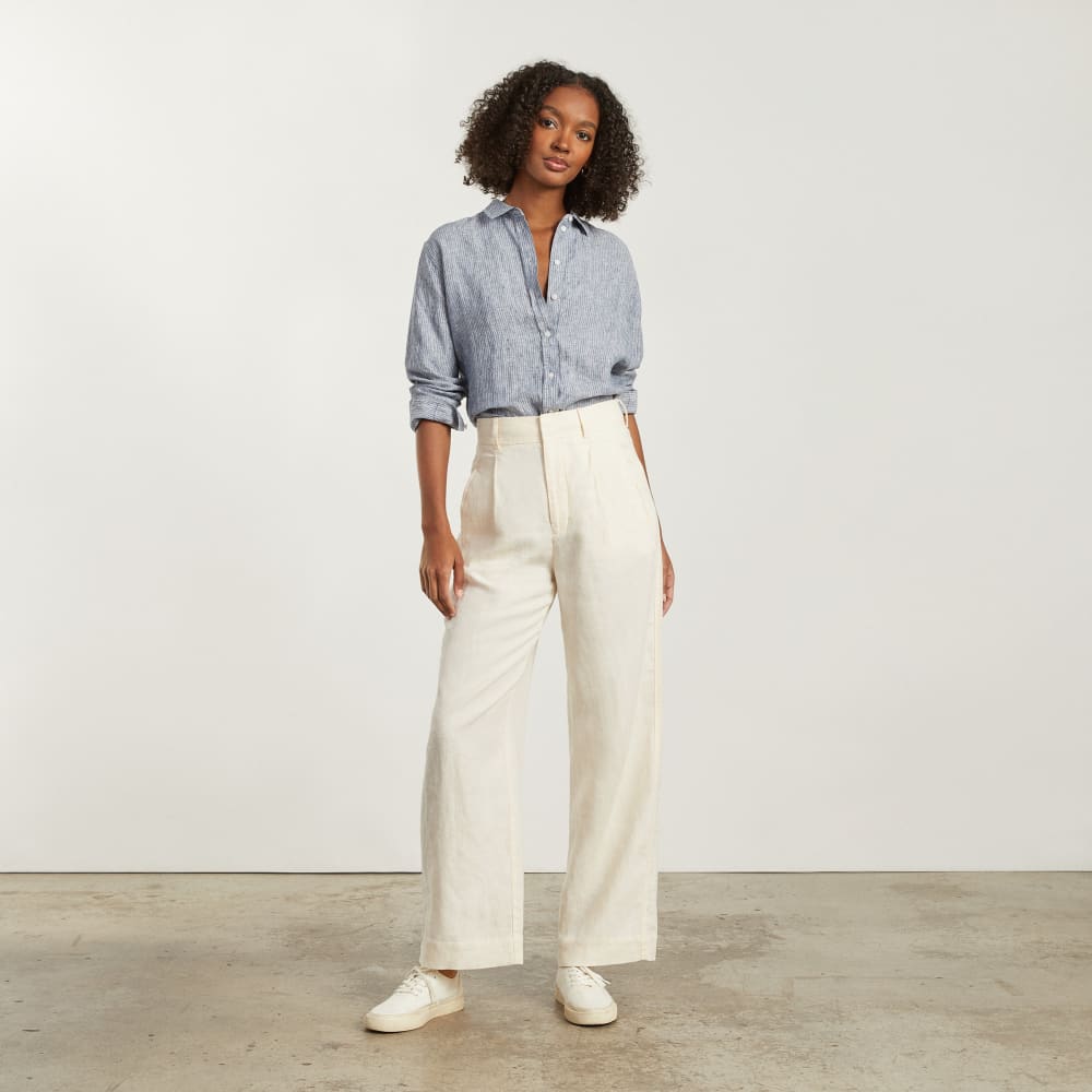 The Must-Have Shirt in Linen | Blue Pinstripe - Image 6