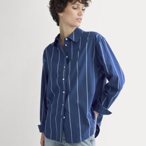 Everyday Shirt in Silky Cotton | Estate Blue/Open Air/White
