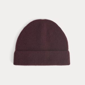 The Cashmere Ribbed Beanie | Wine