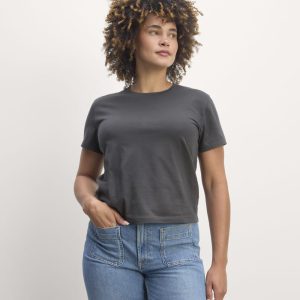 The Box-Cut Tee in Essential Cotton | Graphite | No Pocket