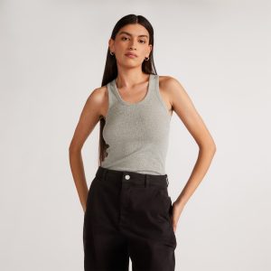The Luxe Rib Tank | Heathered Grey