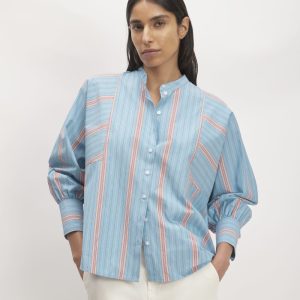 The Oversized Raglan Shirt | Parisian Blue / Black / Rusted Red / Bone