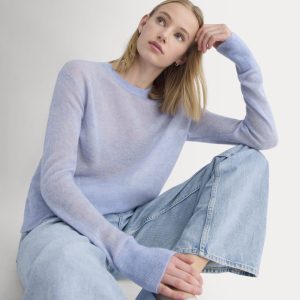 The Air Alpaca? Relaxed Crew Top | Soft Blue