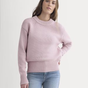 Oversized Cocoon Crew in Elevated Cotton | Burnished Lilac
