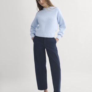 Twisted Seam Barrel Pant | Navy