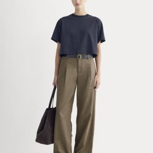 Wide-Leg Trouser in Buttersmooth | Deep Taupe | 30 Inseam