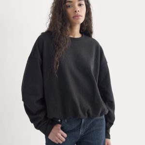 Lightweight Terry Bubble Sweatshirt | Black