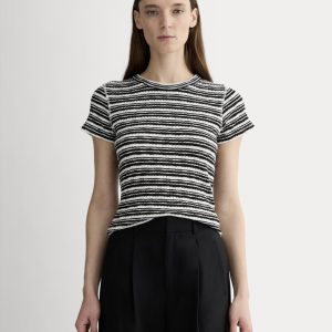 The Cozy Rib Tee | Bone / Black