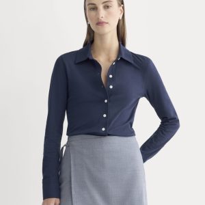 Button-Up Shirt in Essential Cotton | Navy