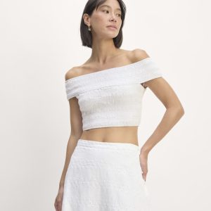 The Gauze Smock Top | White