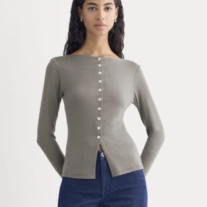 Button-Up Top in Butterluxe | Taupe