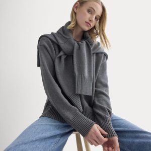 The Boxy Sweater in Everyday Cotton | Heathered Charcoal