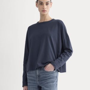 Oversized Boxy Crew in Essential Cotton | Deep Navy