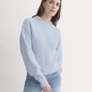 Cropped Ribbed Crew in Everyday Cotton | Skywriting