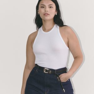 The Luxe Rib Racerback Tank | White