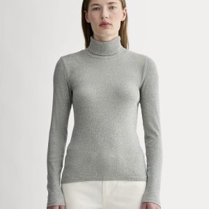 The Luxe Rib Turtleneck | Washed Heathered Grey