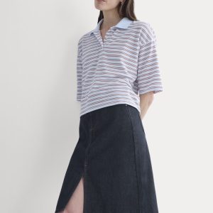 Mid-Rise Denim Midi Skirt | Tungsten Rinse