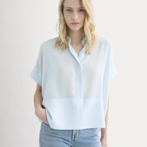The Boxy Shirt in Washable Silk | Skywriting