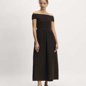 The Gauze Off-the-Shoulder Dress | Black