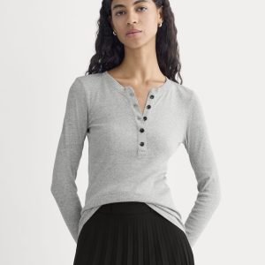 The Luxe Rib Henley | Classic Heather Grey