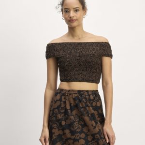The Gauze Smock Top | Black / Cocoa Small Floral