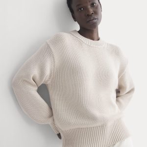 Oversized Cocoon Crew in Elevated Cotton | Peyote