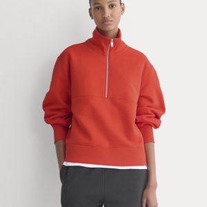 Luxe Fleece Half-Zip Sweatshirt | Fiery Red
