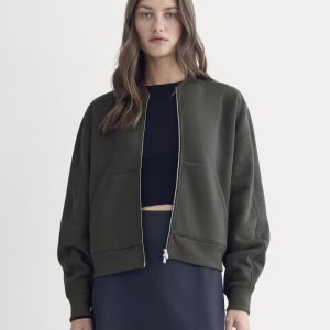 Luxe Fleece Bomber Jacket | Washed Black