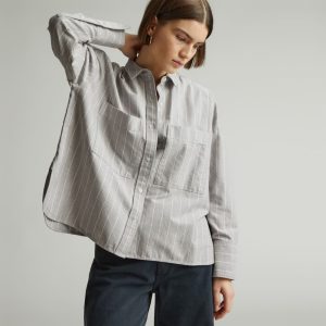The Boxy Oxford | Chocolate Brown / White