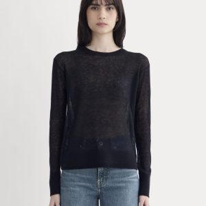 The Air Alpaca??Relaxed Crew Top | Black