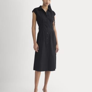 Muscle Shirtdress in Lightweight Cotton | Black