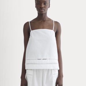 The Lace Trim Tank | White