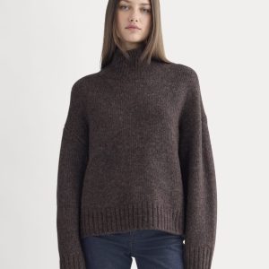 The Cloud Oversized Turtleneck | Heathered Burgundy