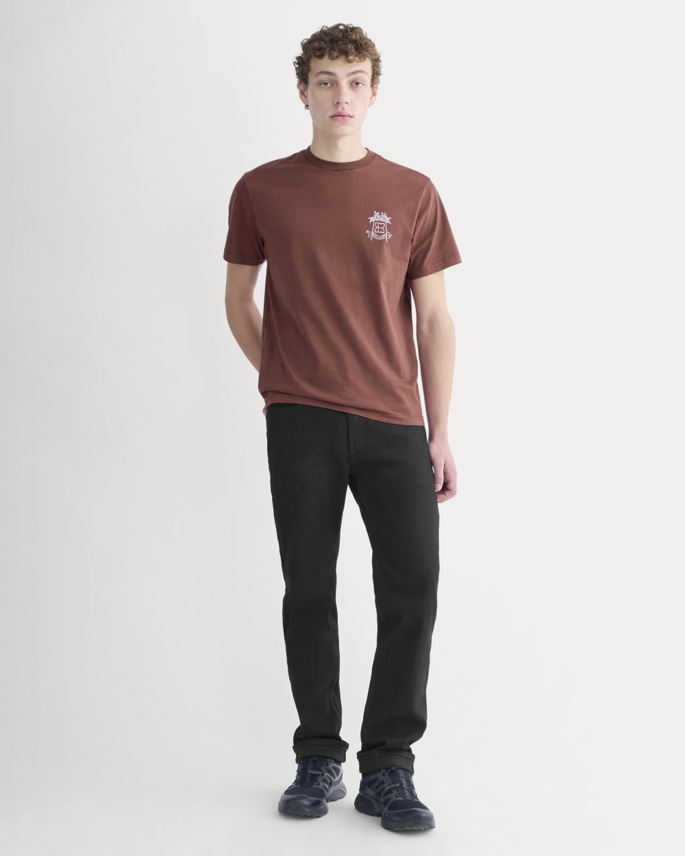 Everlane x Peace and Quiet Crest Graphic Tee | Wine - Image 5