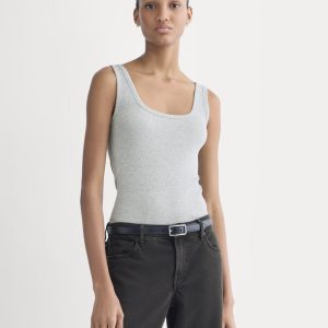 The Luxe Rib Square-Neck Tank | Classic Heather Grey