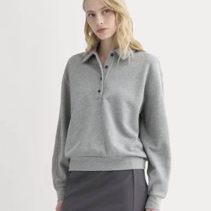 Lightweight Terry Polo Sweatshirt | Vintage Heather Grey