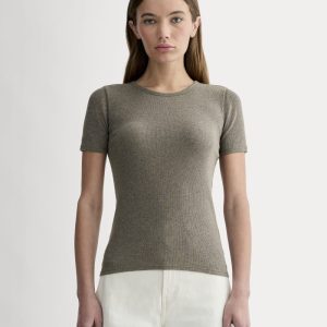The Luxe Rib Crew | Heathered Fatigue