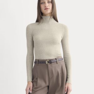 The Turtleneck in Ultrasoft Merino | Heather Oatmeal