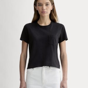 The Box-Cut Tee in Essential Cotton | Black | Pocket