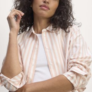The Must-Have Shirt in Silky Cotton | Bone / Blush Pink