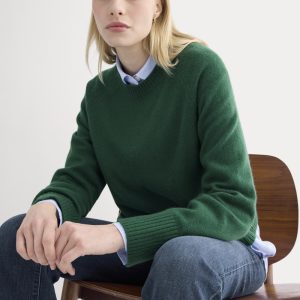 The Boxy Crew in Cashmere | Hunter Green