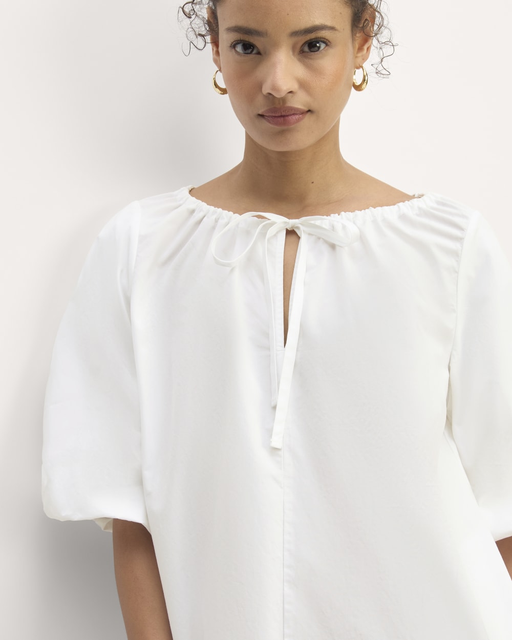 The Supima? Puff-Sleeve Dress | White - Image 4