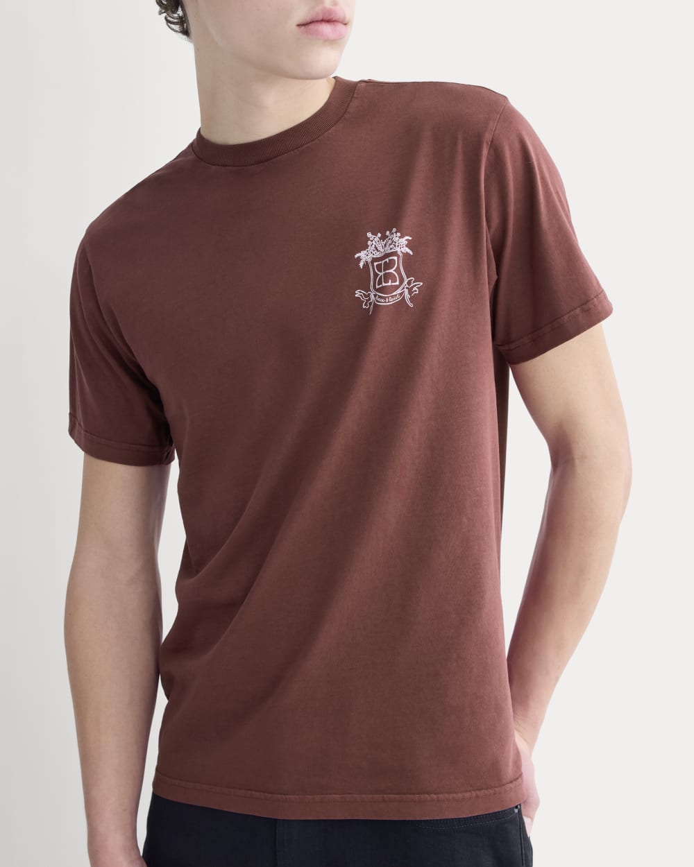 Everlane x Peace and Quiet Crest Graphic Tee | Wine - Image 3